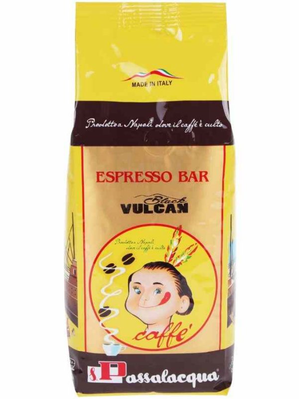 Café gourmet Passalacqua Black Vulcan, 500 g em grãos - Qualidade premium para apreciadores de café exigentes. Ideal para venda online.