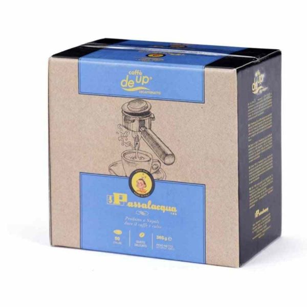 Aprecie o melhor café descafeinado: Passalacqua DeUp ESE Espresso Pods, 50 unidades. Experimente agora!