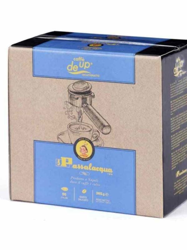 Aprecie o melhor café descafeinado: Passalacqua DeUp ESE Espresso Pods, 50 unidades. Experimente agora!