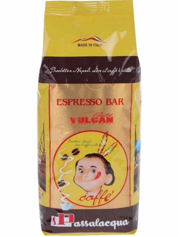 Café em grãos premium Passalacqua Gold Vulcan 500g, torra intensa e sabor sofisticado para os amantes de café exigentes. Compre online!