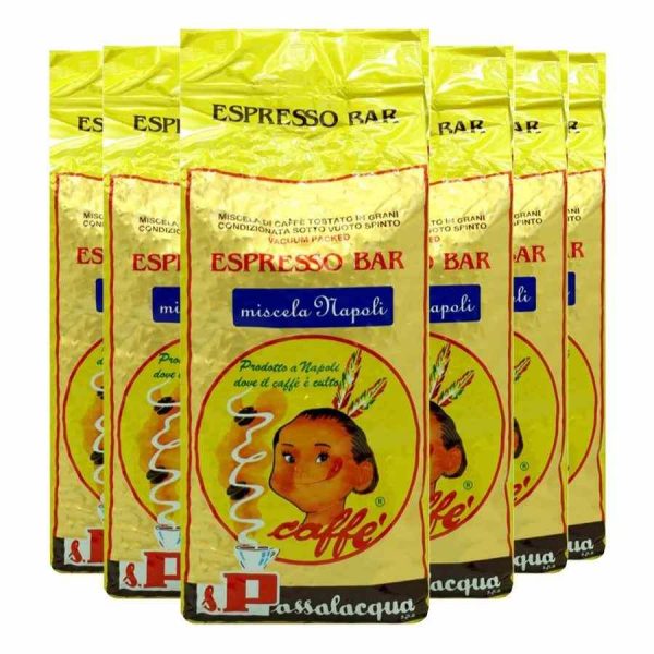 Café Passalacqua Napoli 6 x 1 kg de grãos - Mistura premium para apreciadores de café exigentes. Compre online e saboreie a excelência!