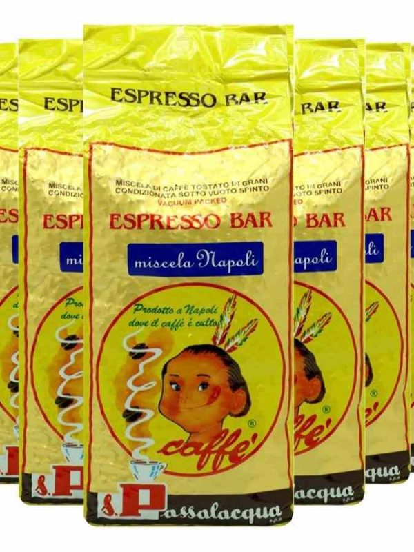 Café Passalacqua Napoli 6 x 1 kg de grãos - Mistura premium para apreciadores de café exigentes. Compre online e saboreie a excelência!