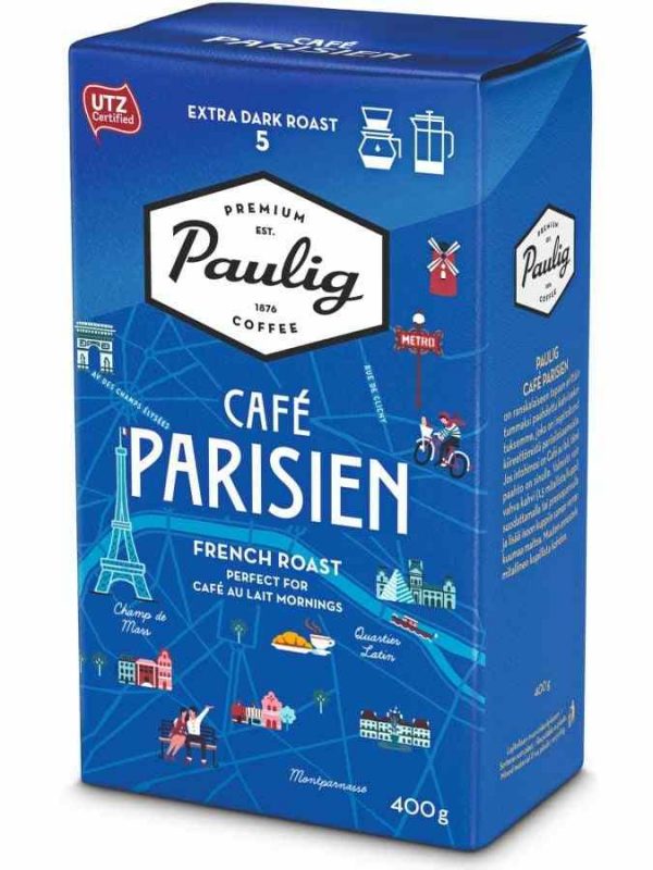 Café Parisien Paulig, blend premium de café em grão - 250g, origem requintada de Paris. Aprecie este café excecional em sua casa.