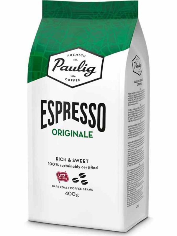 Feijões de café Paulig Espresso Originale 400g de alta qualidade para compra online - Delicie-se com o aroma e sabor intenso!