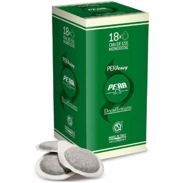 Cápsulas de café expresso de pera descafeinada E.S.E. para os apreciadores de café exigentes. Desfrute do sabor refinado a qualquer hora.