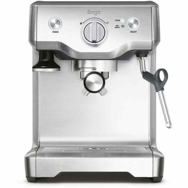 Máquina de café expresso Sage the Duo-Temp Pro em elegante prata, para um café perfeito em casa. Ideal para apaixonados por café.