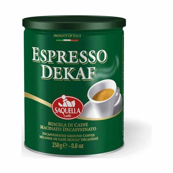 Café Saquella Espresso Dekaf Sem Cafeína, 250g - Delicioso café descafeinado de alta qualidade para desfrutar a qualquer momento do dia. Compre online!
