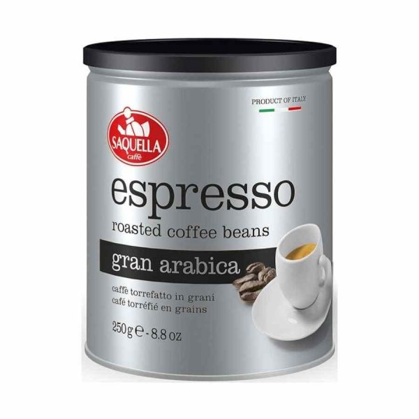 Saquella Espresso Gran Arábica 250 g Café em Grãos - Aroma intenso e sabor requintado para apreciadores exigentes. Compre online!