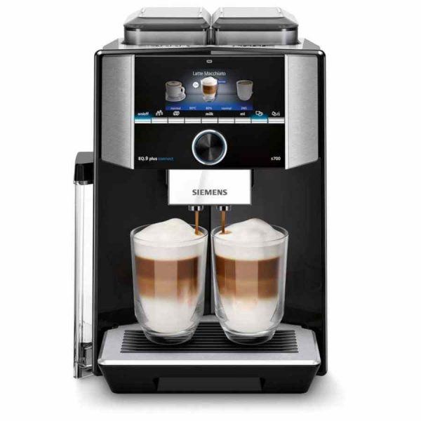 Máquina de café Siemens EQ.9 Plus Connect s700 preta - Desfrute do café perfeito com esta máquina super automática de alta qualidade.