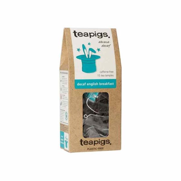 Chá preto descafeinado de alta qualidade para um delicioso café da manhã inglês - Teapigs, 15 saquetas de chá. Aproveite o sabor autêntico!