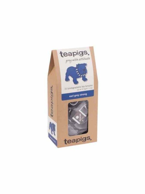 Saquinhos de chá robustos Earl Grey Teapigs, chá preto intenso com aroma cítrico, 50 unidades, opção premium para os amantes de chá