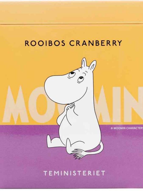 Chá Solto de Cranberry Teministeriet Moomin Rooibos de 100 g - Saboreie a qualidade premium deste chá aromático com notas frutadas. Aproveite!